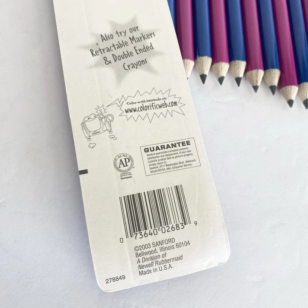 Vtg Colorific Husky Pencils No 2‎ PMA Non Toxic Sanford Lot Of 24 USA 2003 NOS